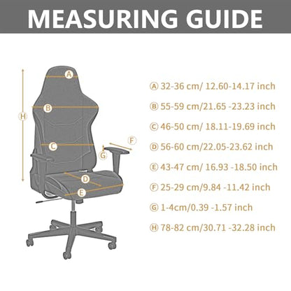 Lavish Cover Velvet Stretchable Gaming Chair Cover, Washable, Anti-Scratch Slipcover with Armrest Protection, Cat Scratch Proof for Office and Computer Chairs(No Chair, LightGrey) - color: Lightgrey