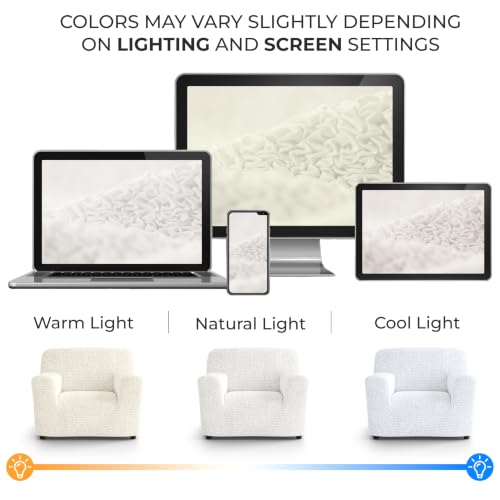 Premium Stretch Couch Covers for Sofa - Sofa Chair Cover Washable, Dogs & Pets Friendly - Elastic Polyester Loveseat Slipcovers - Non-Slip Love Seat Couch Covers - Crisp White (21"-39" Wide) - color: Crisp White, size: 21"-39" Wide