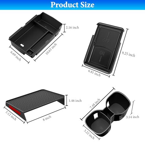 YPHUIKI 4PCS Center Console Organizer Compatible with Honda CRV 2023 2024 2025 2026 Accessories CR-V Hybrid Armrest Organizer Tray Hidden Storage Box Cup Holder - size: 2023-2026 CR-V (4pcs)
