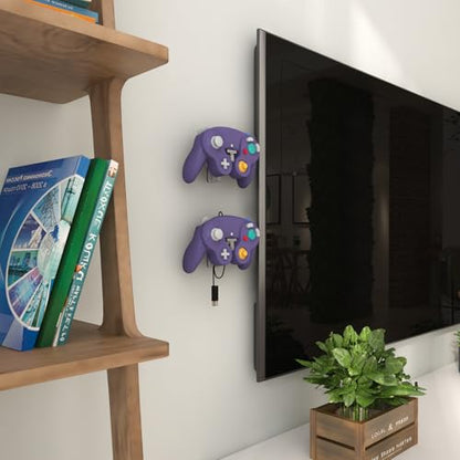 CaSZLUTION Wall Mount Holder for GameCube Controller, Clear Acrylic Stand | 1 Pack Screw Mount Hanger, Compatible with Wired & Switch 2 Wireless GameCube Controllers, Sturdy Clear Acrylic