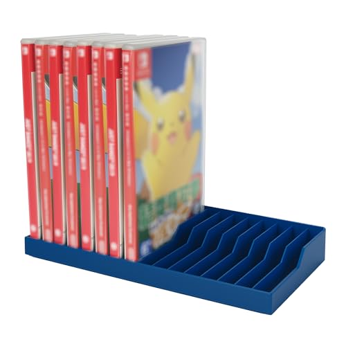 Nintendo Switch Game Holder Case Organizer - 16 Game Case Storage Stand, Eco-ABS Plastic Desktop Rack, Space-Saving Nintendo Switch Game Case Holder/Organizer (blue) - color: blue