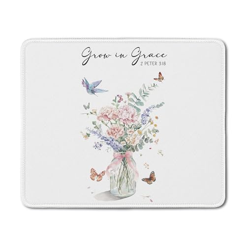 Christian Bible Religious Flower, Grow in Grace Bible Christian Mouse Pads Mousepad for Desk Office Computers Laptop,Religious Office Supplies Desk Accessories, 9.5x7.9 Inch - color: 07Child, size: 9.5x7.9