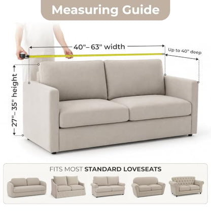 Premium Stretch Couch Covers for Sofa - Sofa Chair Cover Washable, Dogs & Pets Friendly - Elastic Polyester Loveseat Slipcovers - Non-Slip Love Seat Couch Covers - Crisp White (40"-63" Wide) - color: Crisp White, size: 40"-63" Wide