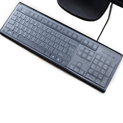 (2 Pack) Universal Clear Anti-Dust Keyboard Skin Protector Cover for 104/107 Keys Standard Desktop Keyboard Reusable Waterproof Keyboard Cover