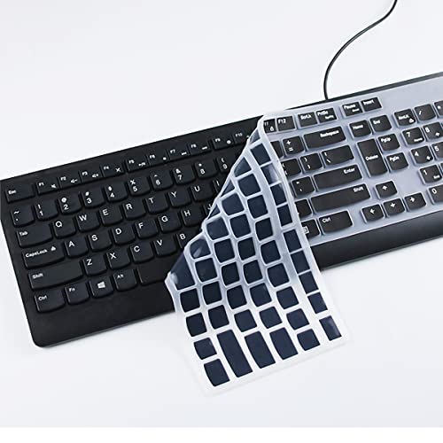 Keyboard Cover Skin for Lenovo 510 Wireless Keyboard GX30N81775 4X30M39458 &KBRFBU71 EKB-536A SK-8823 ALO730S KU-1601 ALO510/520 US Silicone Keyboard Cove Accessories-Black