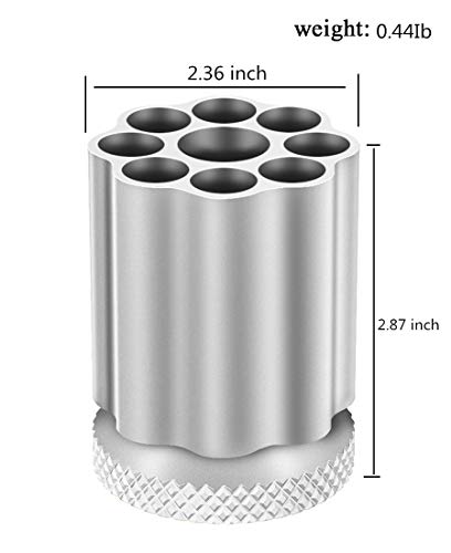 Rotating Revolver Pen Holder, Gun Cylinder Pen Holders, Favorite Pencil Holder and Perfect Stationery Supplies (Silver) - color: silver