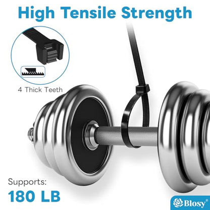 Heavy Duty Cable Ties 3/8" x 19" (100-Pack) - 180 lb Tensile Strength, Black Nylon Straps for Outdoor/Indoor Bundling