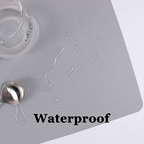 Wipeable Placemats Leather Table Mats Waterproof Heat-Resistant Easy to Clean for Dining Table Set Kitchen Table (4, Slate Grey) - color: Slate Grey, size: set of 4