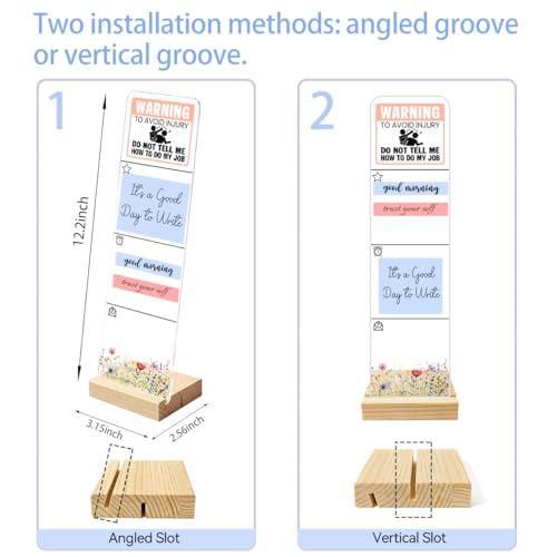 Sticky Notes Monitor Memo Board with Removable Wooden Base Warning Do Not Tell Me How to Do My Job Funny Office Quote Message Board Portable Sticky Note Holder Humorous Desk Decor and Gift - color: Warning