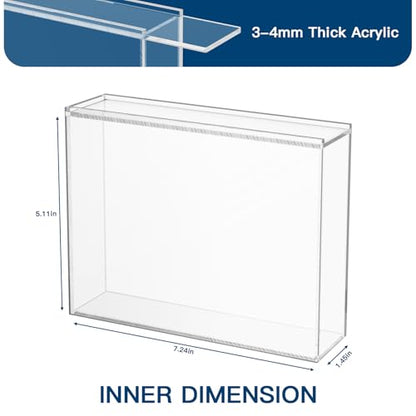 Acrylic Video Game Box Protector for SNES N64 Games | 3MM Clear Display Case with Wall Mount, Compatible with SNES & N64 Game Box, Sturdy Acrylic Case for Collector, 1 Pack