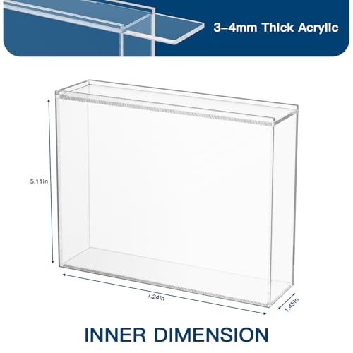 Acrylic Video Game Box Protector for SNES N64 Games | 3MM Clear Display Case with Wall Mount, Compatible with SNES & N64 Game Box, Sturdy Acrylic Case for Collector, 1 Pack