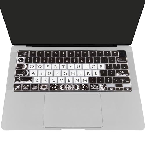 Cute Silicone Keyboard Cover for 2021-2024 MacBook Air 13.6" 15" A2941 A3114 A2681 A3113, MacBook Pro 14" 16" A2442 A2779 A2918 A2992 A2485 A2780 A2991 A3112 A3401 A3406 M4 M3 M2 M1 Max, Sun and Moon - color: Sun and Moon