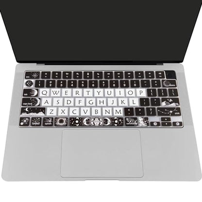 Cute Silicone Keyboard Cover for 2021-2024 MacBook Air 13.6" 15" A2941 A3114 A2681 A3113, MacBook Pro 14" 16" A2442 A2779 A2918 A2992 A2485 A2780 A2991 A3112 A3401 A3406 M4 M3 M2 M1 Max, Sun and Moon - color: Sun and Moon