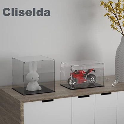 Cliselda Clear Acrylic Display Case with Black Base 10x10x10 inch, Sturdy Acrylic Display Box Countertop Box, Assemble Dustproof Protection Showcase for Action Figures Toys Collectibles - size: 10x10x10 inch
