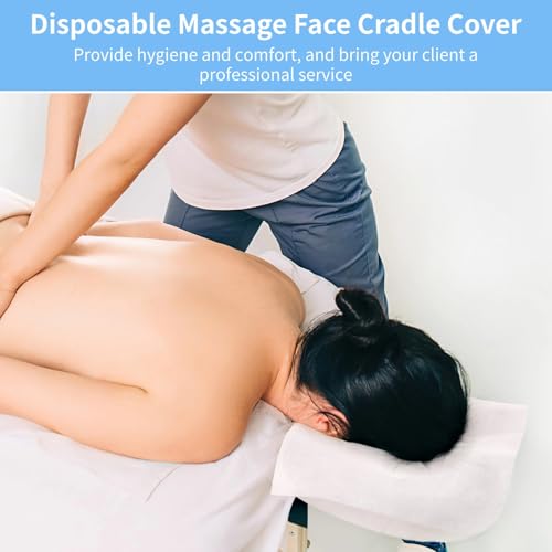 800PCS Disposable Face Cradle Covers, Disposable Massage Table Cover, Single Use Massage Bed Headrest Cushion Cover, Professional Massage Chair Face Cover for Skincare Beauty Salons