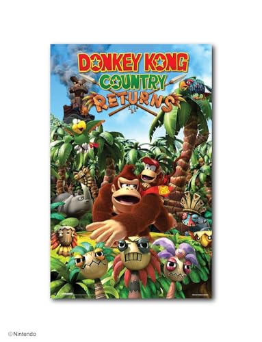 Pyramid America - Donkey Kong Poster - Donkey Kong Country Returns - 11 x 17 inch Video Game Room Decor, Room Office & Gamers – Nintendo Decorations