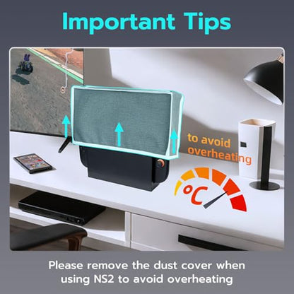 Mcbazel Dust Cover Compatible with Nintendo Switch 2 (2025), Precision Cut Anti Scratch Dust Protector Protective Case for Switch 2 Console & Charging Dock - Gray