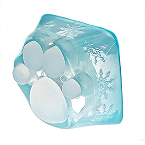 SYA Cute Keycaps,Novelty Cat-Claws Keycap 3D Model OEM Profile Keyboard Keycaps Squishy-Paws Custom Key Caps for Cherry MX Switches Mechanical Gaming Keyboard ESC-Key Keycap(Translucent-Blue1pcs) - color: Translucent-Blue-1pcs