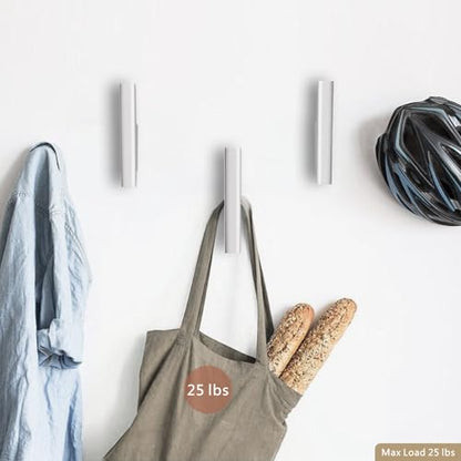 Wood Wall Hooks 4 Pack Coat Hooks Wall Mount White Wooden Hooks for Hanging Hat, Bag, Backpack, Rustic Coat Hooks for Wall, Wood Towel Hooks for Bathrooms and Entryway Hooks (White) - color: White