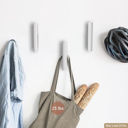 Wood Wall Hooks 4 Pack Coat Hooks Wall Mount White Wooden Hooks for Hanging Hat, Bag, Backpack, Rustic Coat Hooks for Wall, Wood Towel Hooks for Bathrooms and Entryway Hooks (White) - color: White