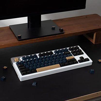 Sumgsn 163 Keys Double Shot Keycaps Cherry Profile Blue Samurai Keycaps for 61/64/87/104/108 Cherry Mx Switches ISO ANSI Layout Mechanical Keyboard - color: Blue Samurai Keycaps