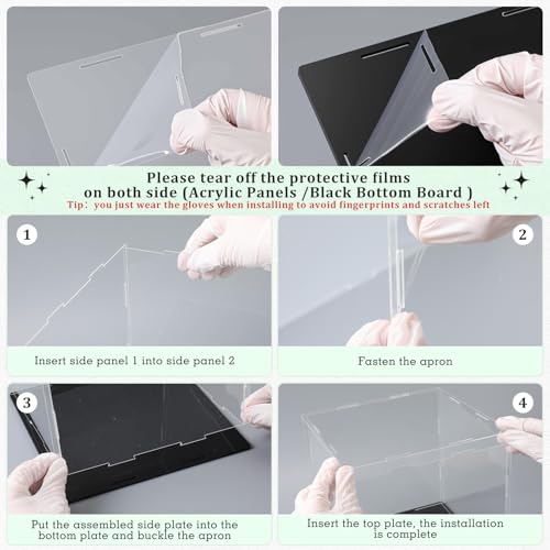 Yungyan 1 Pack Clear Self-Assembly Acrylic Display Case Transparent Dust Proof Protection Showcase for Figurine Collectibles Basketball Soccer Football Helmet (8 x 8 x 8 Inch) - size: 8 x 8 x 8 Inch