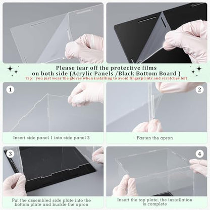 Yungyan 1 Pack Clear Self-Assembly Acrylic Display Case Transparent Dust Proof Protection Showcase for Figurine Collectibles Basketball Soccer Football Helmet (8 x 8 x 8 Inch) - size: 8 x 8 x 8 Inch