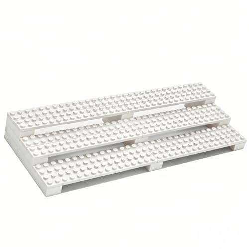 Minifigures Display Stand Buiding Blocks, Display Shelves, Compatible with Lego, 3 Tier Mini Figure Case, Display Stand for Organizing Your Minifigure Collection (White) - color: White