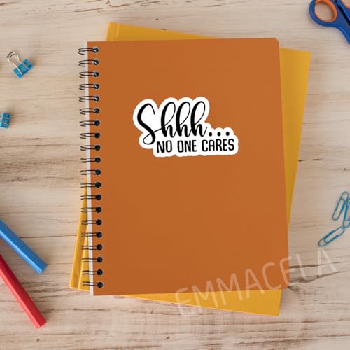 (3PCS) Shhh..No One Cares Sticker, Funny Sarcastic Stickers - Waterproof Vinyl Decal for Laptop, Tumbler, Water Bottle, Scrapbook 3" x 2.7 " - color: Shhh..no One Cares