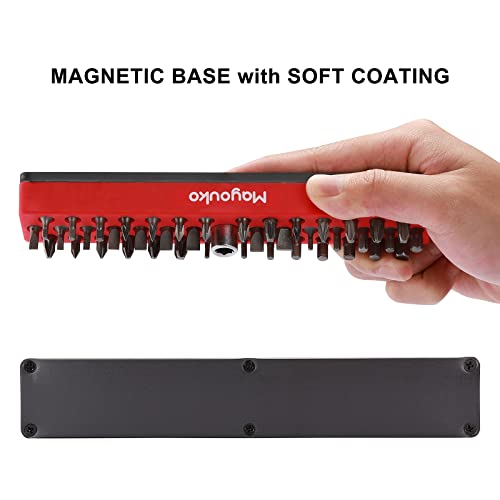 Mayouko 4PCS 1/4" Magnetic Hex Bit Holder Rack Organizer, 172 Holes, 1/4-Inch Drill Bit Holder, 4 Racks, Magnetic Bit Holder with Magnet Base for Screwdriver Bits - color: Red,blue,green,orange