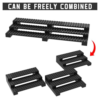 2 Pack Brick Minifigure Display Stand - 3-Tier Display Case for Lego Mini Figures - Holds 66 Figures - Black Stylish Organizer for Collectors | Great Gift for Minifigure Lovers - size: 2 Pack 3-Tier