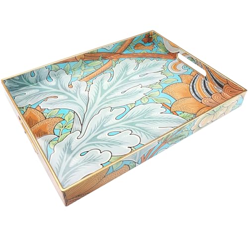 Spsyrine Serving Tray with Handles, Plastic Decorative Tray for Coffee Table, Living Room, Home Decor, Sunflower - color: Multi E