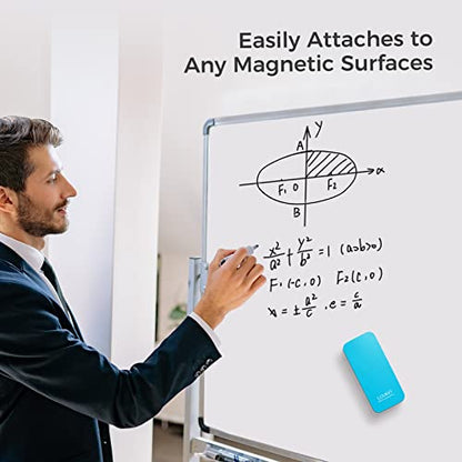 loukin Magnetic Dry Erase Eraser, Whiteboard Eraser, Glass Board Remover, 3.4 fl oz Whiteboard Cleaner Included, for Classroom, Home and Office Use (Blue) - color: Blue-1 Pack