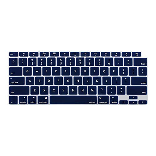 MOSISO Keyboard Cover Compatible with MacBook Air 13 inch 2022 2021 2020 Release A2337 M1 A2179 Retina Display with Touch ID Backlit Magic Keyboard, Waterproof Protective Silicone Skin, Navy Blue - color: Navy Blue