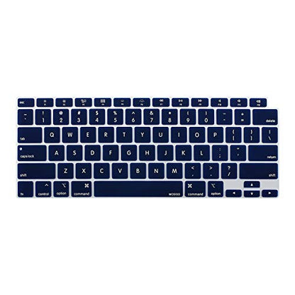 MOSISO Keyboard Cover Compatible with MacBook Air 13 inch 2022 2021 2020 Release A2337 M1 A2179 Retina Display with Touch ID Backlit Magic Keyboard, Waterproof Protective Silicone Skin, Navy Blue - color: Navy Blue