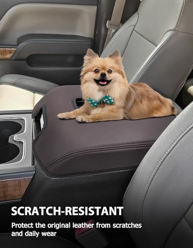 Center Console Armrest Cover for GMC Sierra & Chevrolet Silverado 2014-2018, Tahoe & Yukon & Suburban 2015-2020, Bucket Seat, Car Armrest Protector, Cocoa Brown - color: Cocoa Brown
