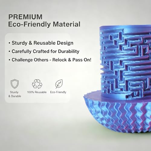 Maze Puzzle Box for Cash Gift, Money Holder Gift Box | Maze puzzle, hidden cash compartment, money gift, birthday anniversary, brain teaser, surprise holder gift for teens & adults - color: Red-blue