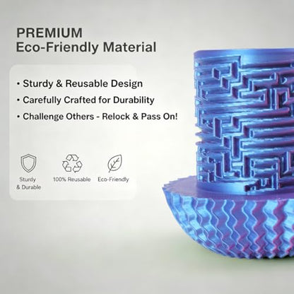 Maze Puzzle Box for Cash Gift, Money Holder Gift Box | Maze puzzle, hidden cash compartment, money gift, birthday anniversary, brain teaser, surprise holder gift for teens & adults - color: Red-blue