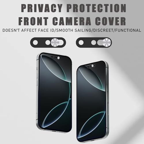 Front Camera Cover Compatible for iPhone 16/16Plus/16Pro/16Pro Max/15/15 Plus/15 Pro/15 Pro Max/14 Pro/14 Pro Max,Webcam Cover Protect Privacy and Security,Not Affect Face ID,Silver-Updated Version - color: Silver