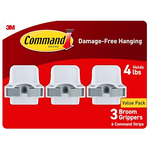 Command Broom and Mop Gripper, 3-Pack, Organize Damage-Free - size: Large, style: 3 Broom Grippers