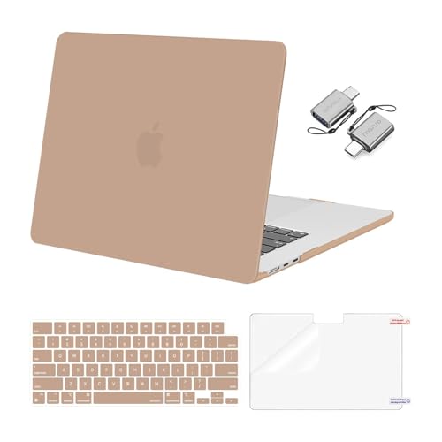 MOSISO Compatible with MacBook Air 15 inch Case M5 2026 M4 2025 M3 M2 2024 2023 A3448 A3241 A3114 A2941, Hard Shell&Keyboard Cover&Screen Film&Type C, Great for Study Travel Work, Bronze Brown - color: Bronze Brown