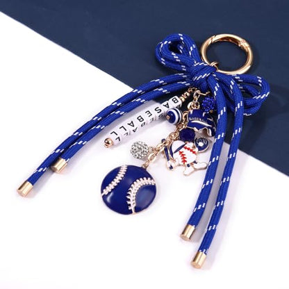 PHALIN Football Baseball Basketball Golf Bag Charms Keychain for Women Men Bow Purse Charm Sport Mom Gifts - style: Baseball-1