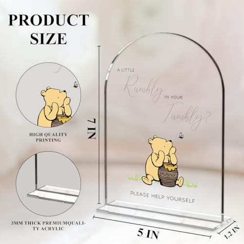 Cute Bear Baby Shower Sign Decor Arch Acrylic decorativesignage0496 | Cute Bear Centerpieces Baby Shower & Event Gift Stations Dessert Table Decor 5x7 Inch - color: BRumbly