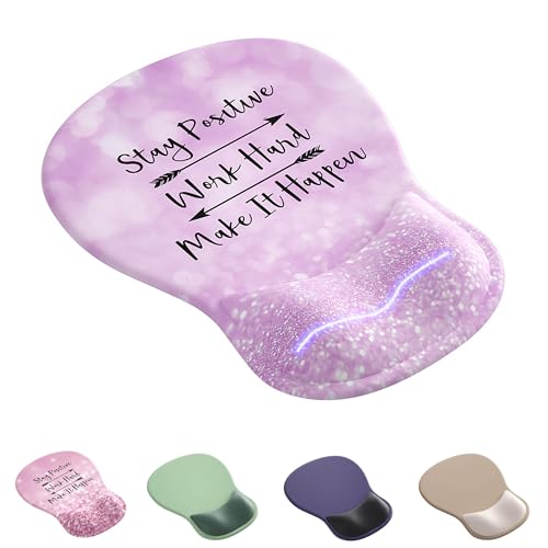 Ergonomic Mouse Pad with Wrist Rest,Cute Gel Mousepad Wrist Support - Small Mini Portable for Travel Mouse Pads for Desk Laptop,Computer,Office & Home Decor (Glitter Purple) - color: E-Glitter Purple