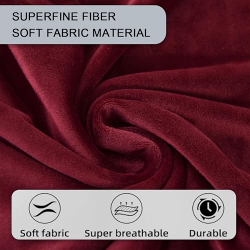 Velvet Armrest Covers for Chairs and Sofas Soft Stretch Couch Arm Cover Set of 2 Non Slip Sofa Armrest Slipcover Furniture Protector for Sofa, Couch, Armchair, Recliner, Red - color: Red