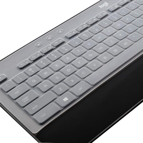 Keyboard Cover Skin for Logitech MK545 MK540 Wireless Keyboard, Logitech MK545 Keyboard Protector, Logitech MK540 Ultra Thin Desktop PC Silicone Clear Keyboard Skin Protector - color: Clear