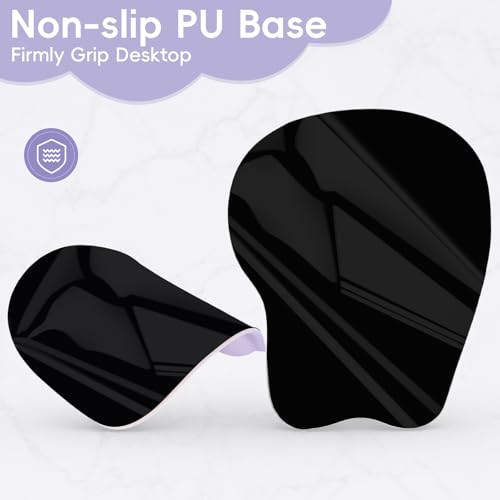 Mouse Pad with Wrist Rest Ergonomic Mouse Pad with Comfortable M-Shape Pain Relief Wrist Support Non-Slip PU Base Mousepad for Laptop, Office & Home (Lilac) - color: Lilac
