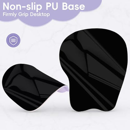 Mouse Pad with Wrist Rest Ergonomic Mouse Pad with Comfortable M-Shape Pain Relief Wrist Support Non-Slip PU Base Mousepad for Laptop, Office & Home (Lavender Plum) - color: Lavender Plum