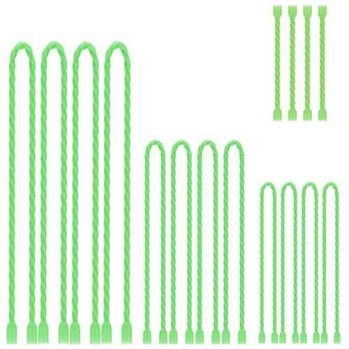 16Pcs 3-24Inch Silicone Cable Ties Reusable Steel-Core Silicone Twist Colorful Cable Tie Straps for Bundling and Organizing,Bendable Holder Strap for Indoor and Out All Purpose,Bright Green - color: Bright Green, size: 3-24 Inch