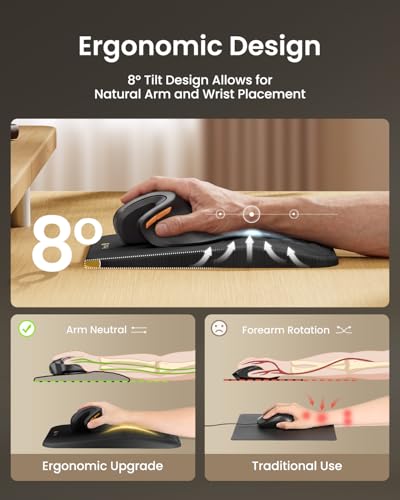 ProtoArc Ergonomic Mouse Pad with Wrist Rest, MP50 Mousepad with Massage Design, Soft Memory Foam and Non-Slip PU Base for Pain Relief, Desk, Home, Office, 12x8 Inches, Black (Mouse Not Included) - color: Black Lycra